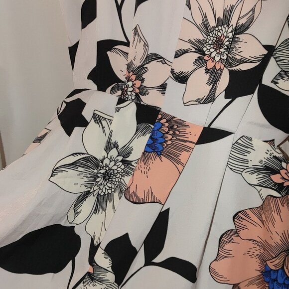 Leith V-neck Jumpsuit Light Gray‎ Floral Small S New Cutout Pants - Picture 8 of 13